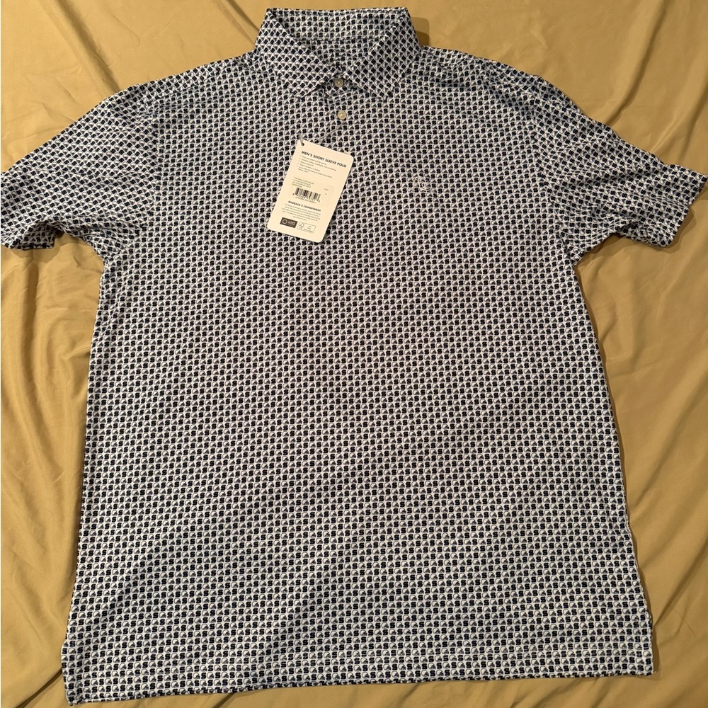 NWT Penn State men’s logo white and blue polo shirt size xl.